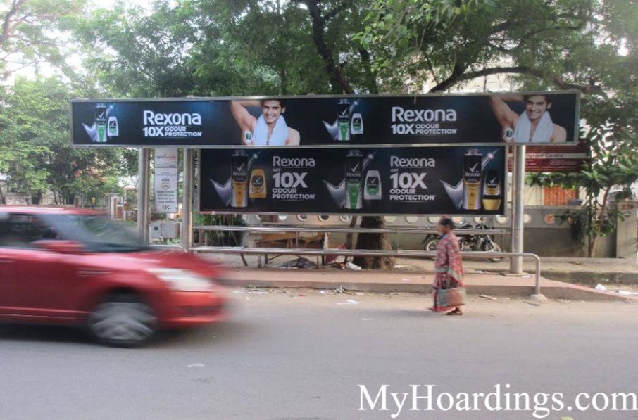 Bus Stop Ads at 3rd Avenue Opp Bus Stop in Chennai, Best Hoardings Advertising company in Chennai